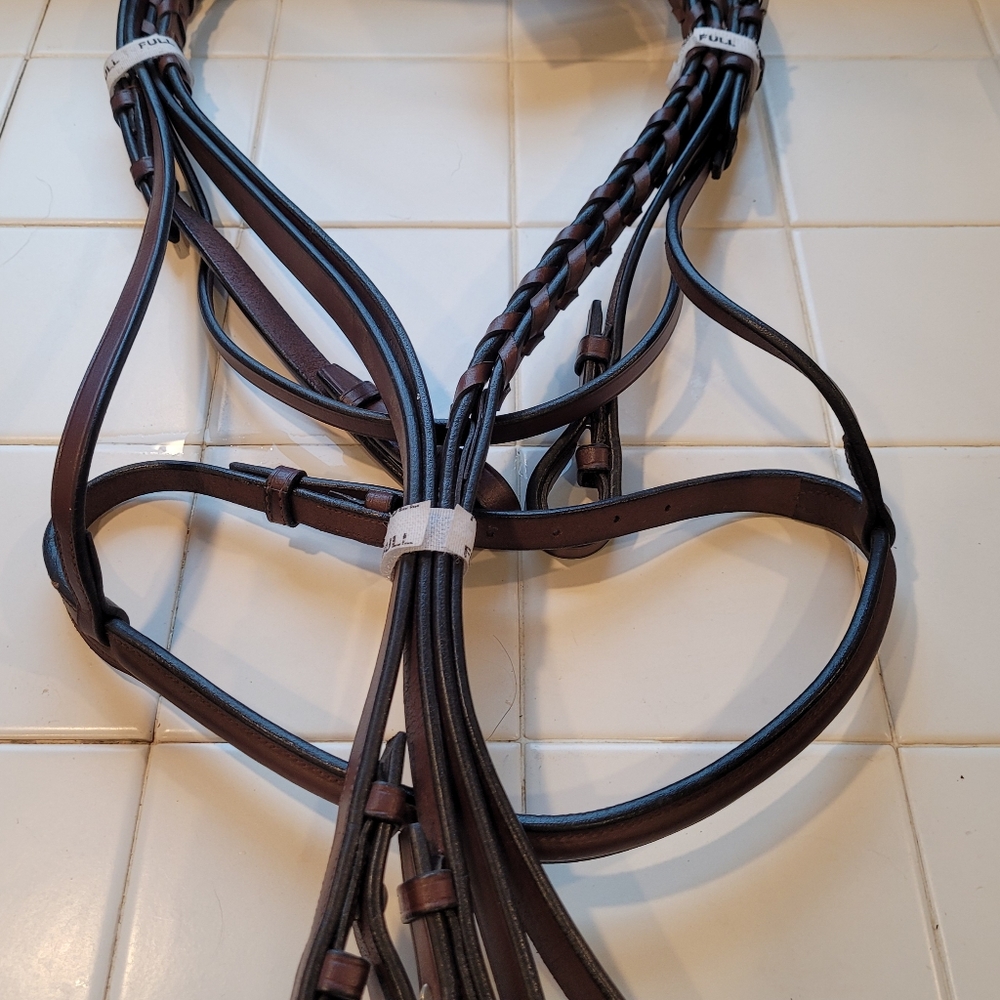 Horse - Toklat Plain Raised Bridle & Braided Reins - NWT - FULL size